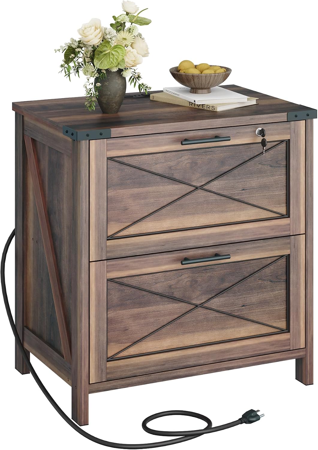 Printer Stand - Armadietto portadocumenti laterale in legno, armadietto