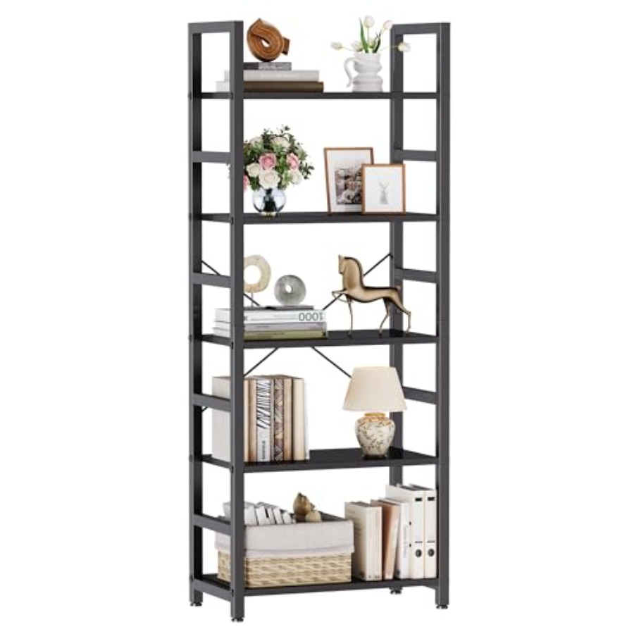 Bookshelf - Libreria a 5 Ripiani, Scaffale Alto