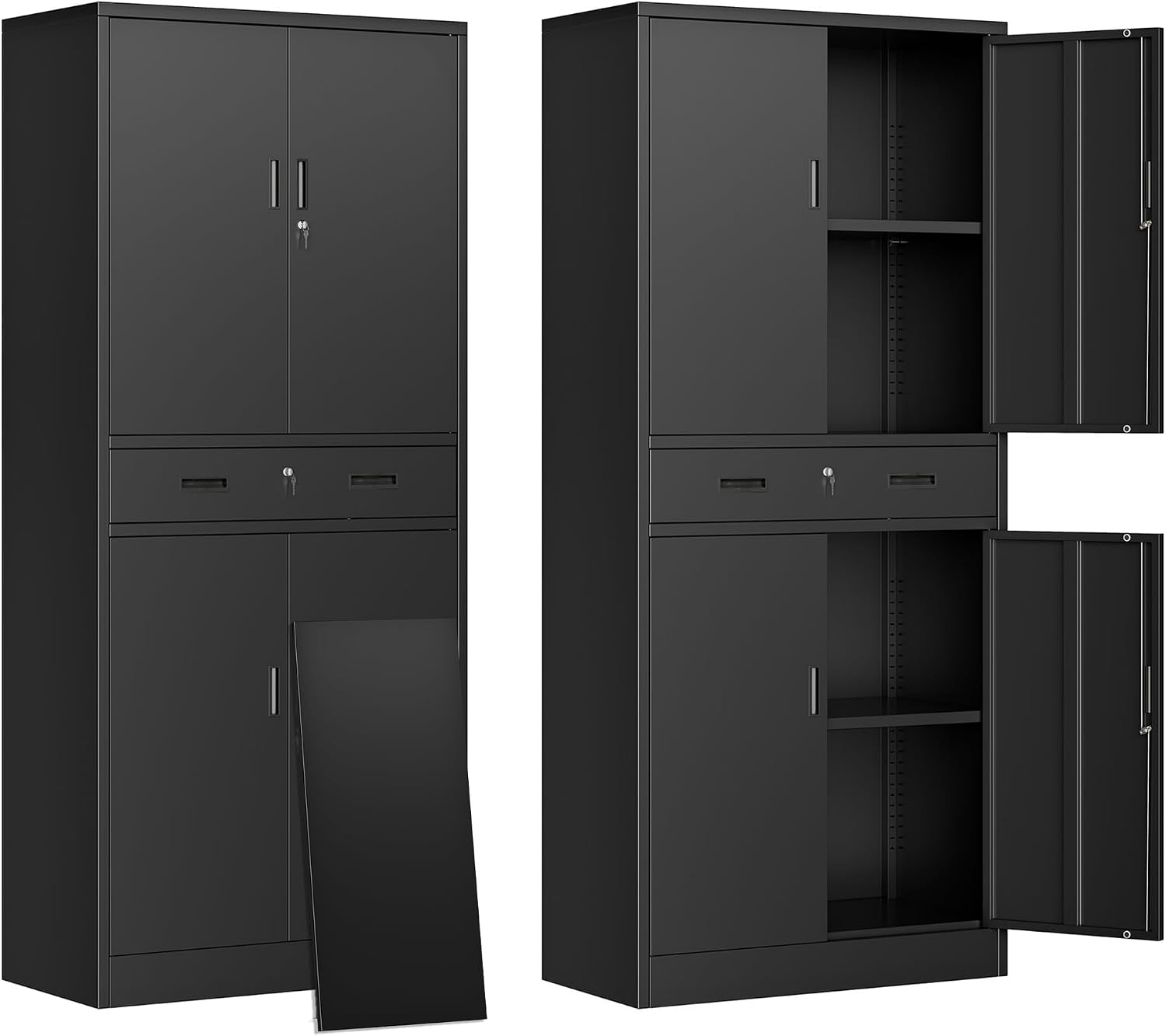 File Cabinet - Armadio Alto in Metallo con Cassetto,