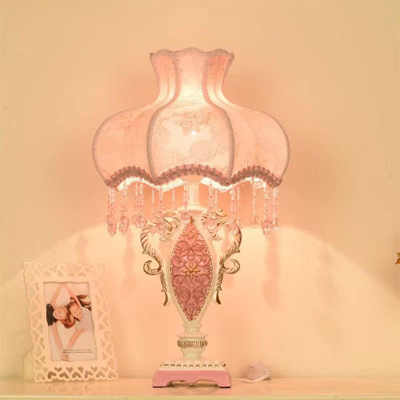 Desk Lamp - Lampada da Tavolo Rosa Europea, Lussuosa